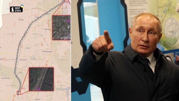 Desperate Putin builds 19-mile long wall out of old train carriages to protect troops