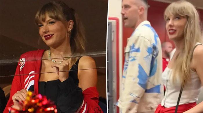 Taylor Swift steals spotlight at Super Bowl in racy corset and ’87’ necklace