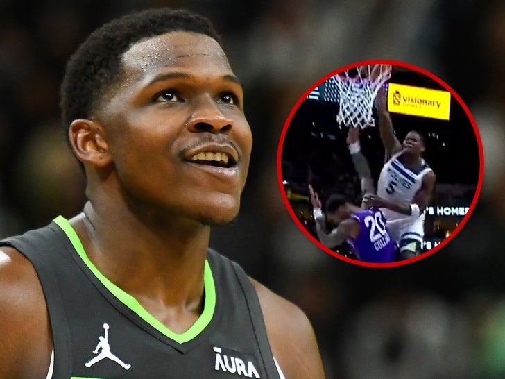 Anthony Edwards Has Hilarious Reaction To Insane Dunk Over John Collins