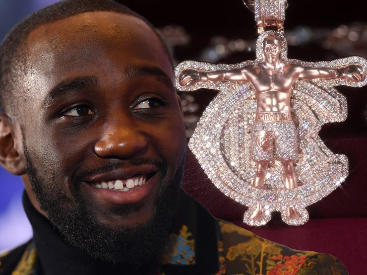 Boxing Star Terence Crawford Gifts Team Iced-Out Logo Pendants