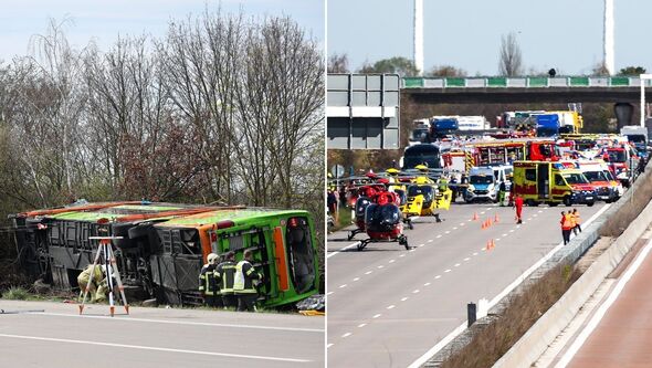 Germany coach crash: Five dead in horror smash on busy autobahn