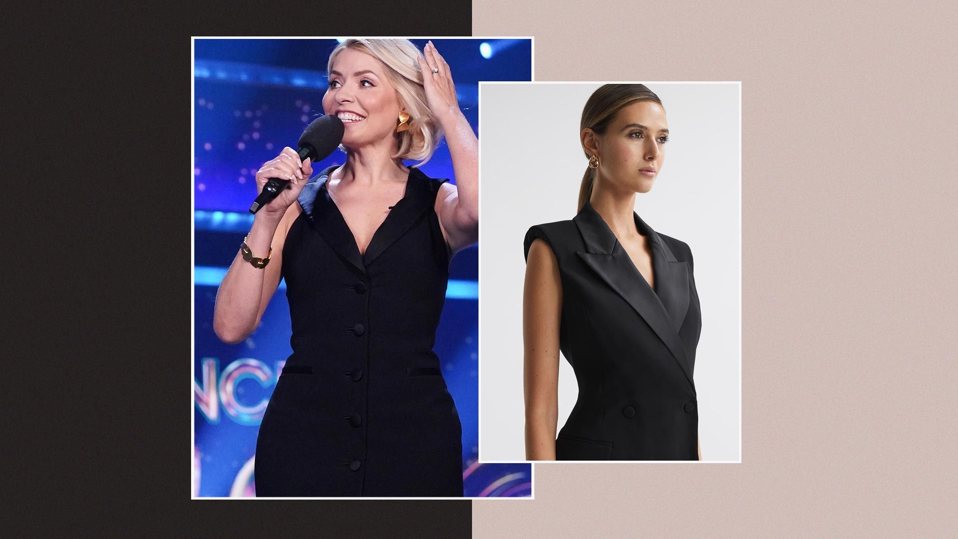 Holly Willoughby’s black tuxedo dress on DOI was probably her most wearable yet – so I searched & found a £98 lookalike