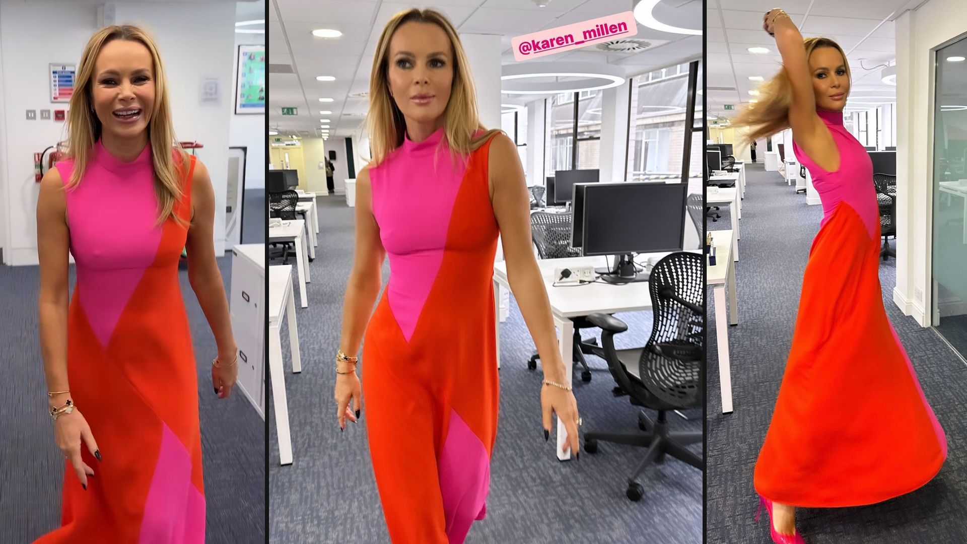I shop dresses for a living and Amanda Holden’s new colour block dress looks far more expensive than it is