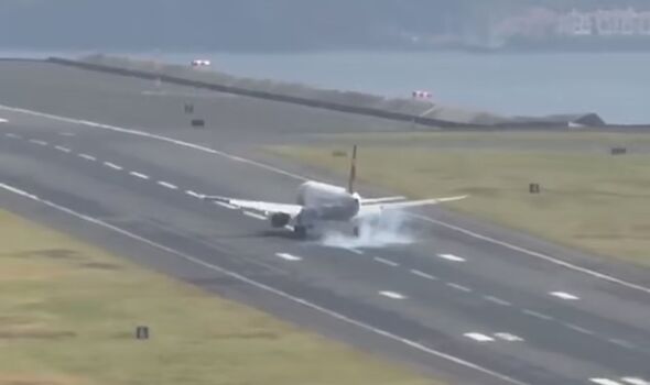 Terrifying moment plane bounces along the runway at one of world’s most dangerous airports