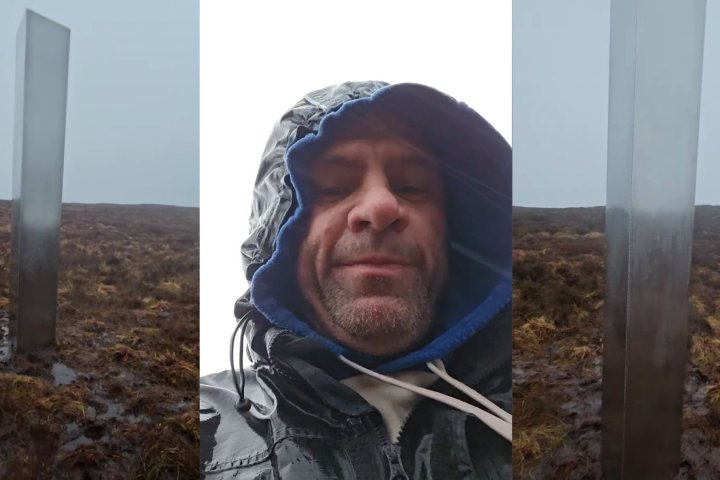 Welsh hiker stumbles upon mystery silver monolith: ‘It looked like a UFO’