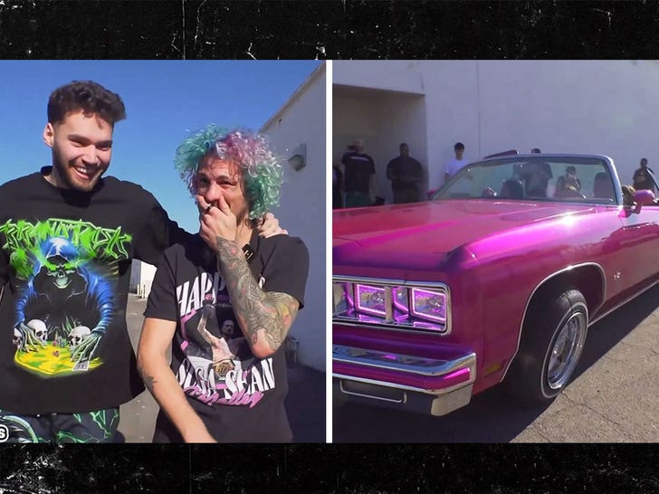 Adin Ross Gifts UFC Champ Sean O’Malley Custom ‘Suga’ Candy Paint Low Rider