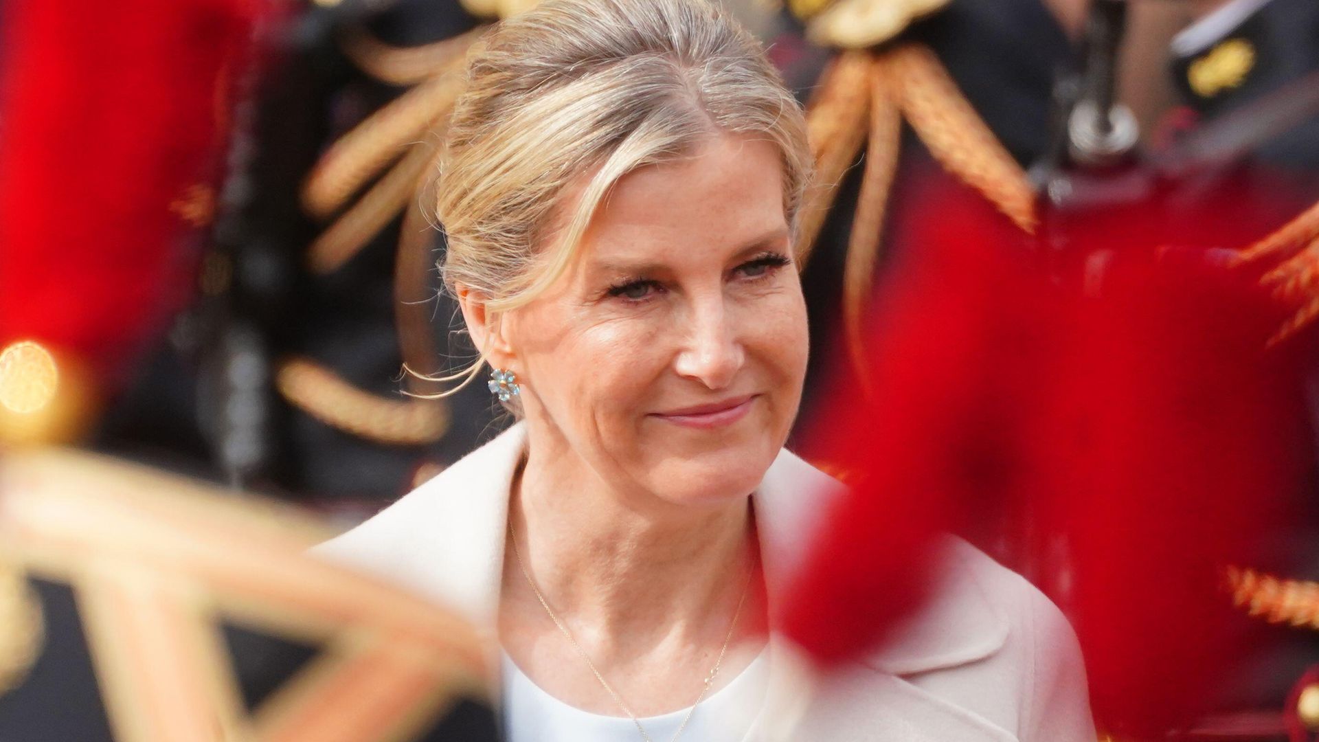 Duchess Sophie is resplendent in flattering waist-cinching dress for important outing