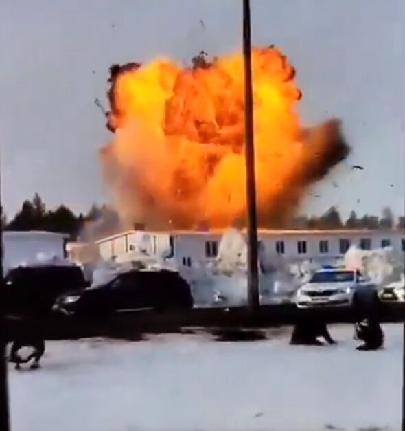 Insane moment Ukrainian drone erupts in massive fireball 750 miles behind Russian lines