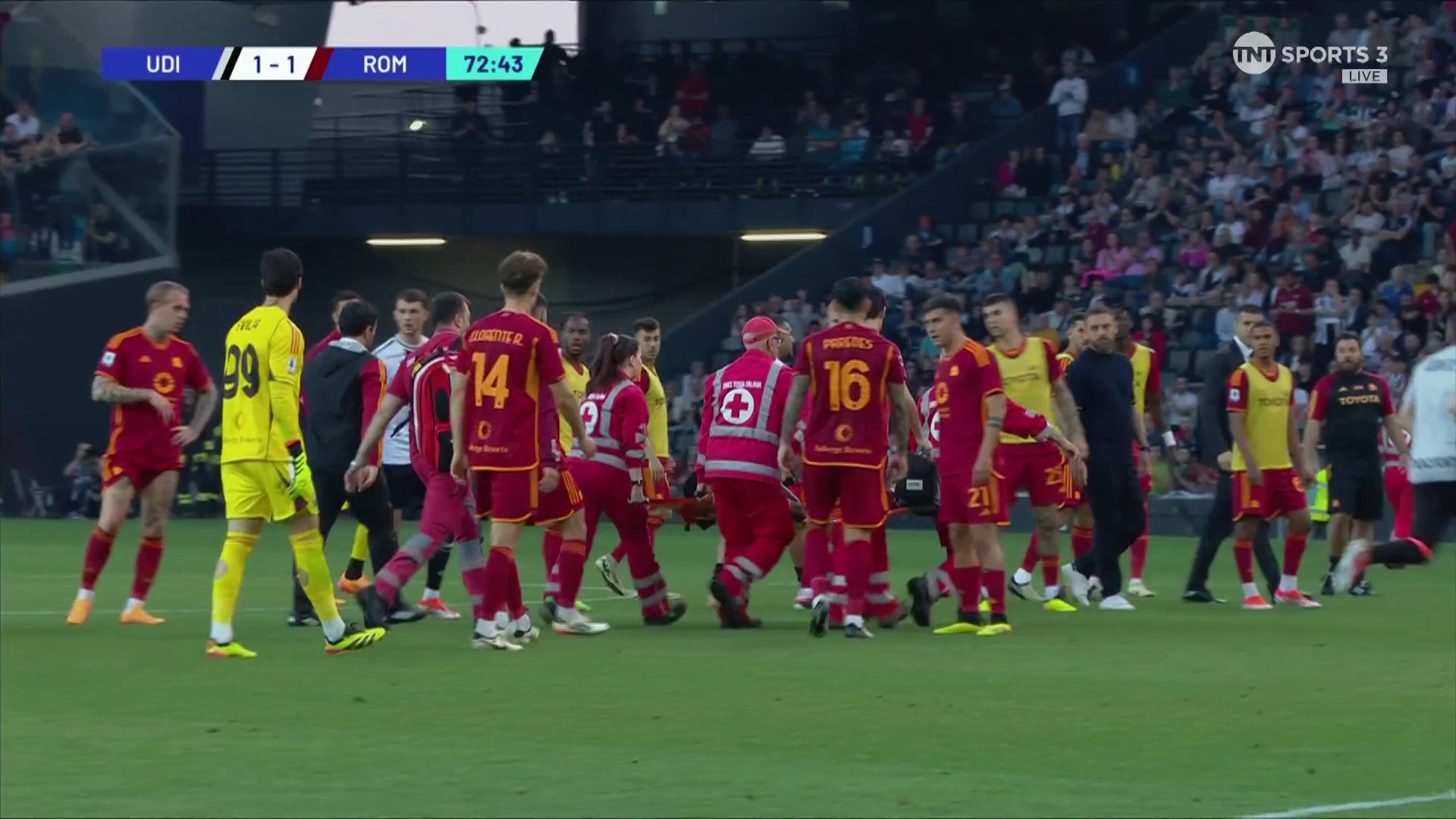 Roma star Evan Ndicka collapses on pitch as Serie A clash with Udinese abandoned amid terrifying scenes