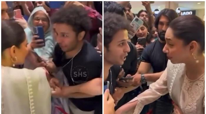 VIDEO: Mahira Khan cheerily handles situation after encountering emotional fan