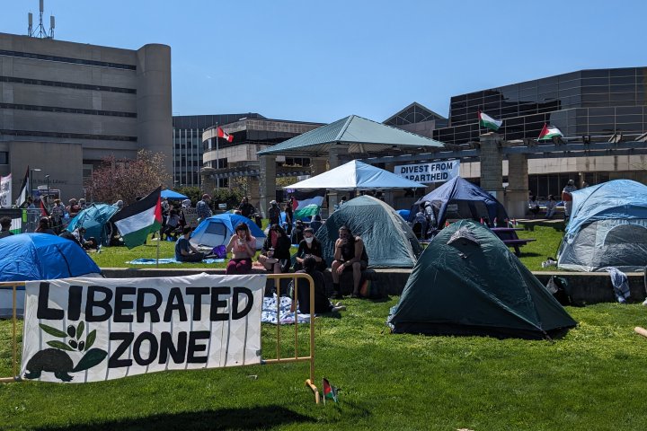 12-hour encampment at Western U draws more than 100 pro-Palestinian demonstrators