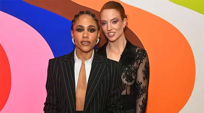 Alex Scott and Jess Glynne make stunning entrance together at amfAR Gala