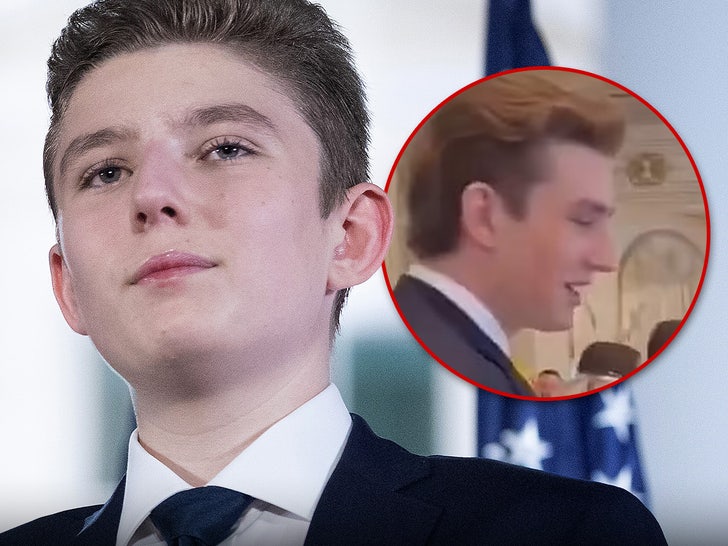 Barron Trump Heard Speaking for First Time at Mar-a-Lago Party