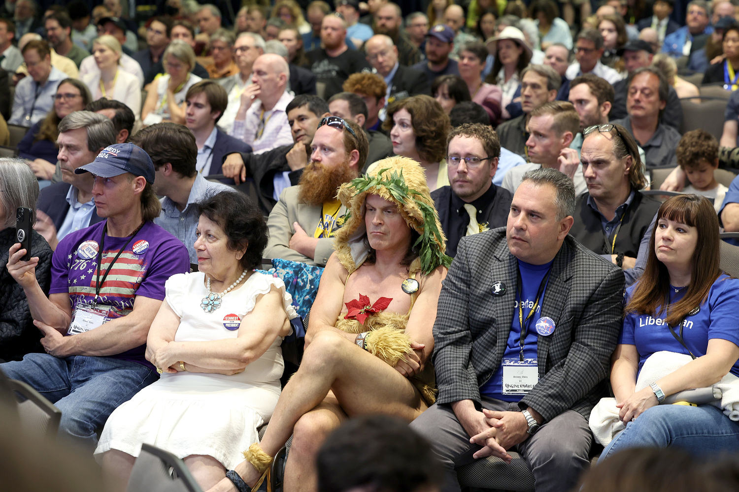 Boos and anti-Trump chants at Libertarian convention where former president is set to speak
