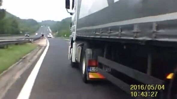 Driver continues belting out The Ketchup Song despite near-death moment