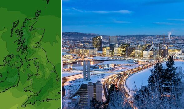 Exact date UK to feel colder than Oslo detailed by new weather maps