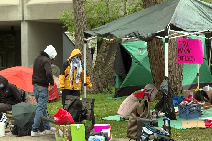 Protesters set up pro-Palestinian encampment at Queen’s University in Kingston
