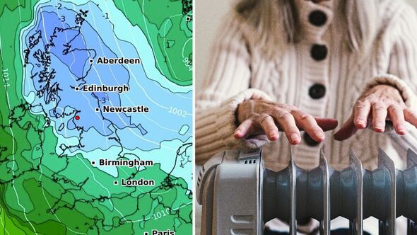 UK weather maps turn blue as -3C freeze to grip Britain in June