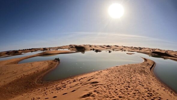 Incredible pictures show transformed Sahara after ‘exceptional’ rain causing desert lakes