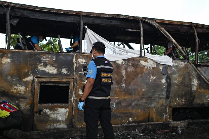 More than 20 people, many children, dead after school bus fire in Thailand