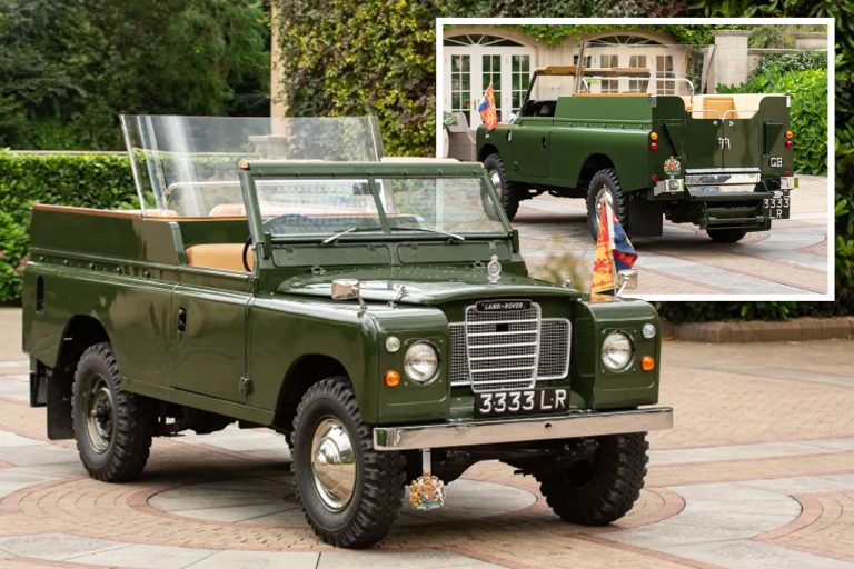 Late Queen’s customised open-top Land Rover with in-built ‘traffic light system’ sells for enormous price