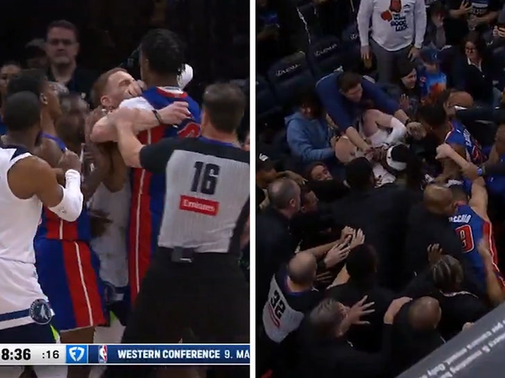 Pistons and Timberwolves Get In Massive Brawl, 7 Ejected