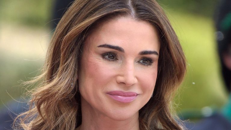 Queen Rania is elegant in two-piece look and dark glasses on sombre occasion 