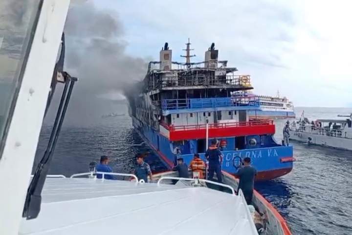 Passenger ferry in Indonesia catches fire at sea, killing at least 5