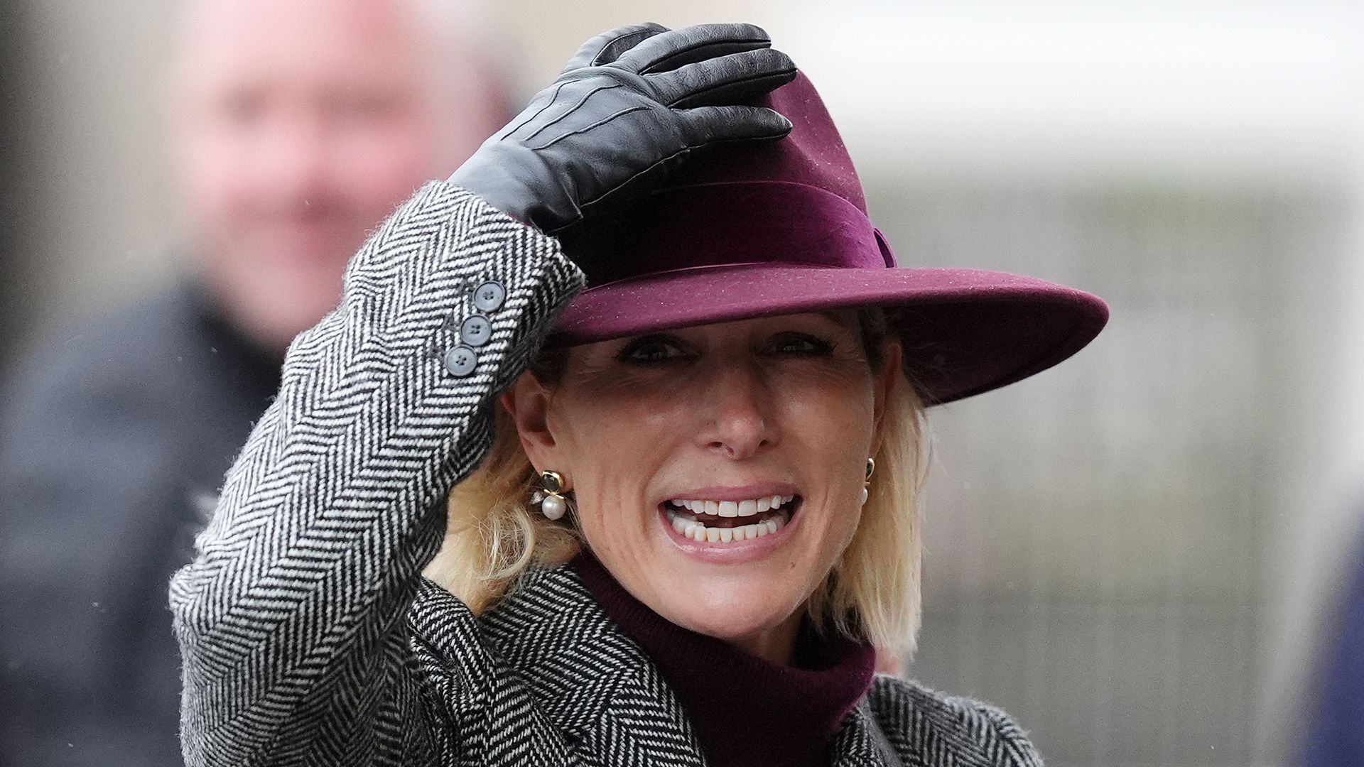 Zara Tindall narrowly avoids disaster as she battles Storm Claudia in knee-high boots