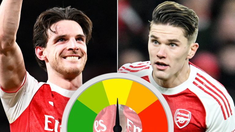 Arsenal ratings: Rice right at home at right-back and Saka causes problems but Gyokeres’ form is becoming a crisis