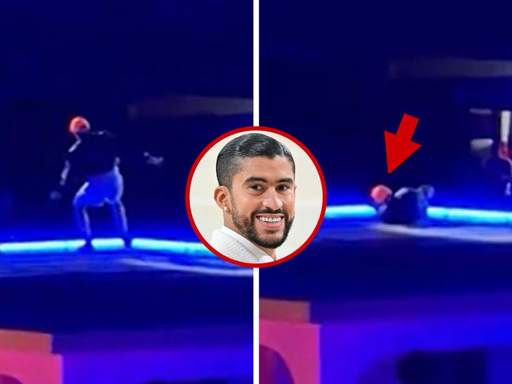 Bad Bunny Slips and Falls During Concert in Mexico City