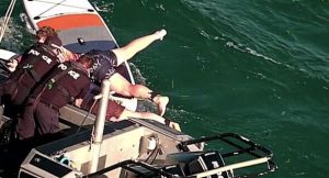 Dramatic Christmas rescue as woman and her stepson saved after drifting 6 miles at sea