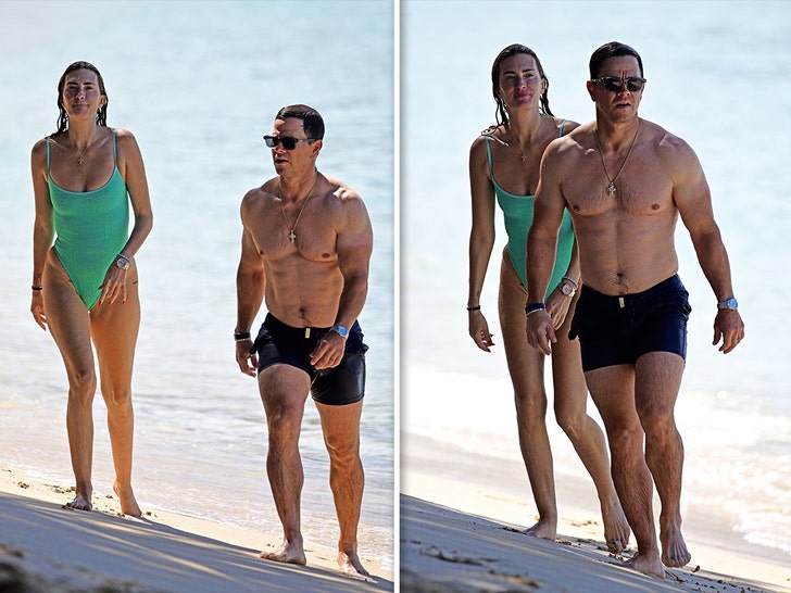 Mark Wahlberg Goes Shirtless in Barbados With Wife Rhea