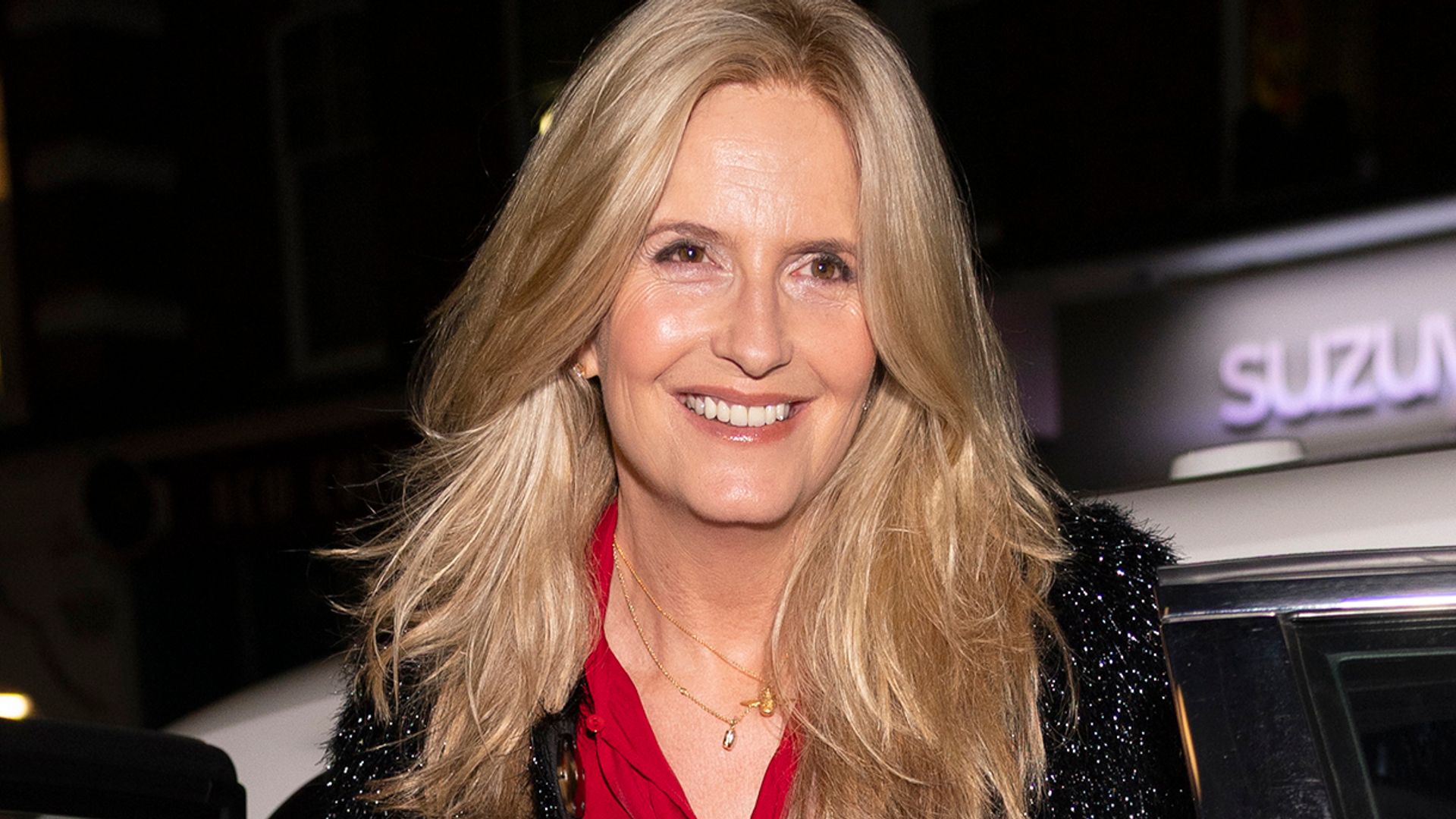Penny Lancaster is all legs in the sparkliest mini dress on festive night out