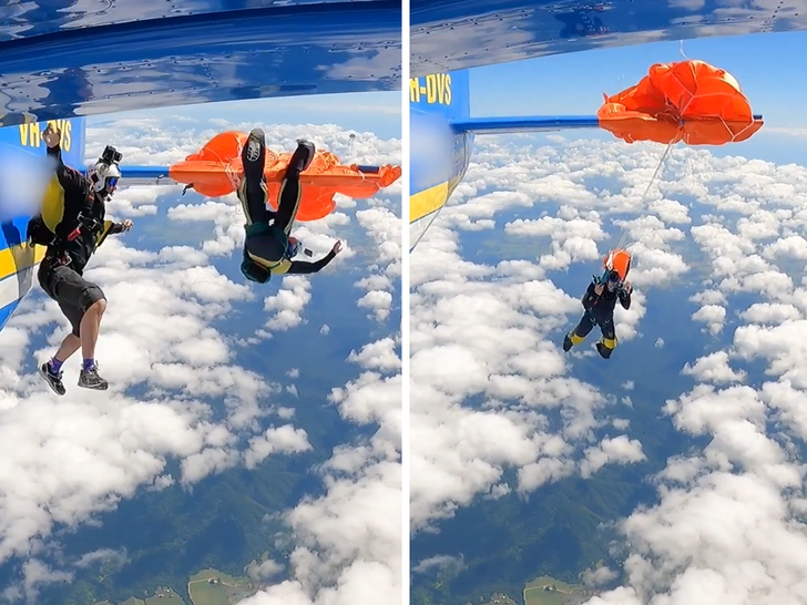 Skydiver Snags Parachute on Plane Tail, Insane Fluke Caught on Video