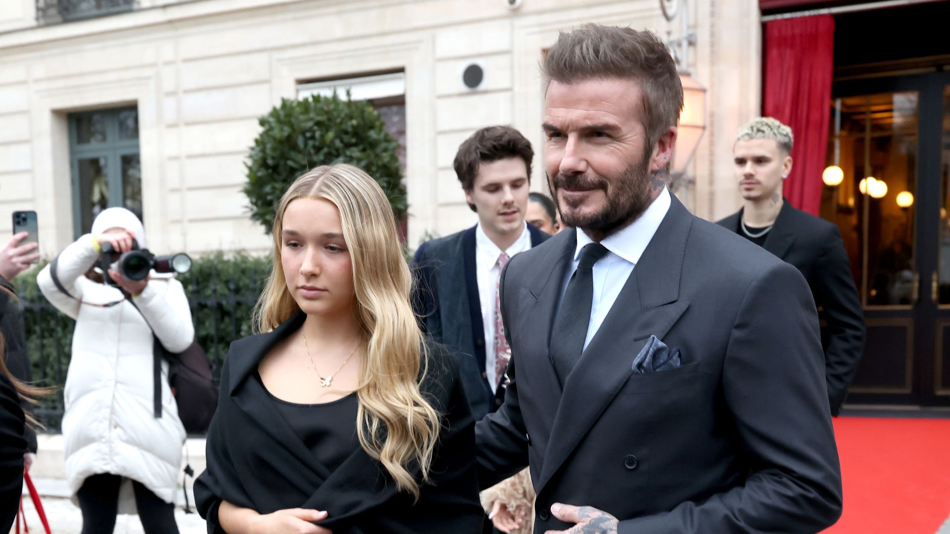 Harper Beckham breaks cover in Paris as she puts on united front with mum Victoria
