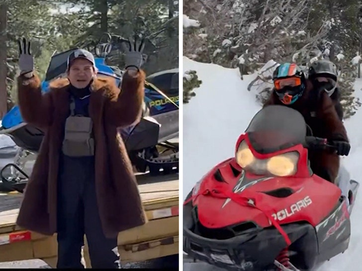 Jeremy Renner Rides Snowmobile 3 Years After Near-Fatal Snowplow Accident
