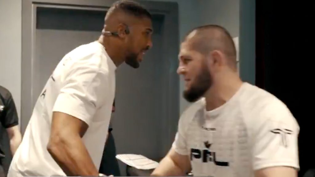Anthony Joshua meets UFC legend at first combat sports appearance since devastating car crash