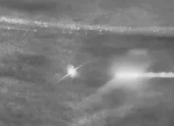 Incredible footage shows RAF jet shoot down kamikaze drone over Middle East