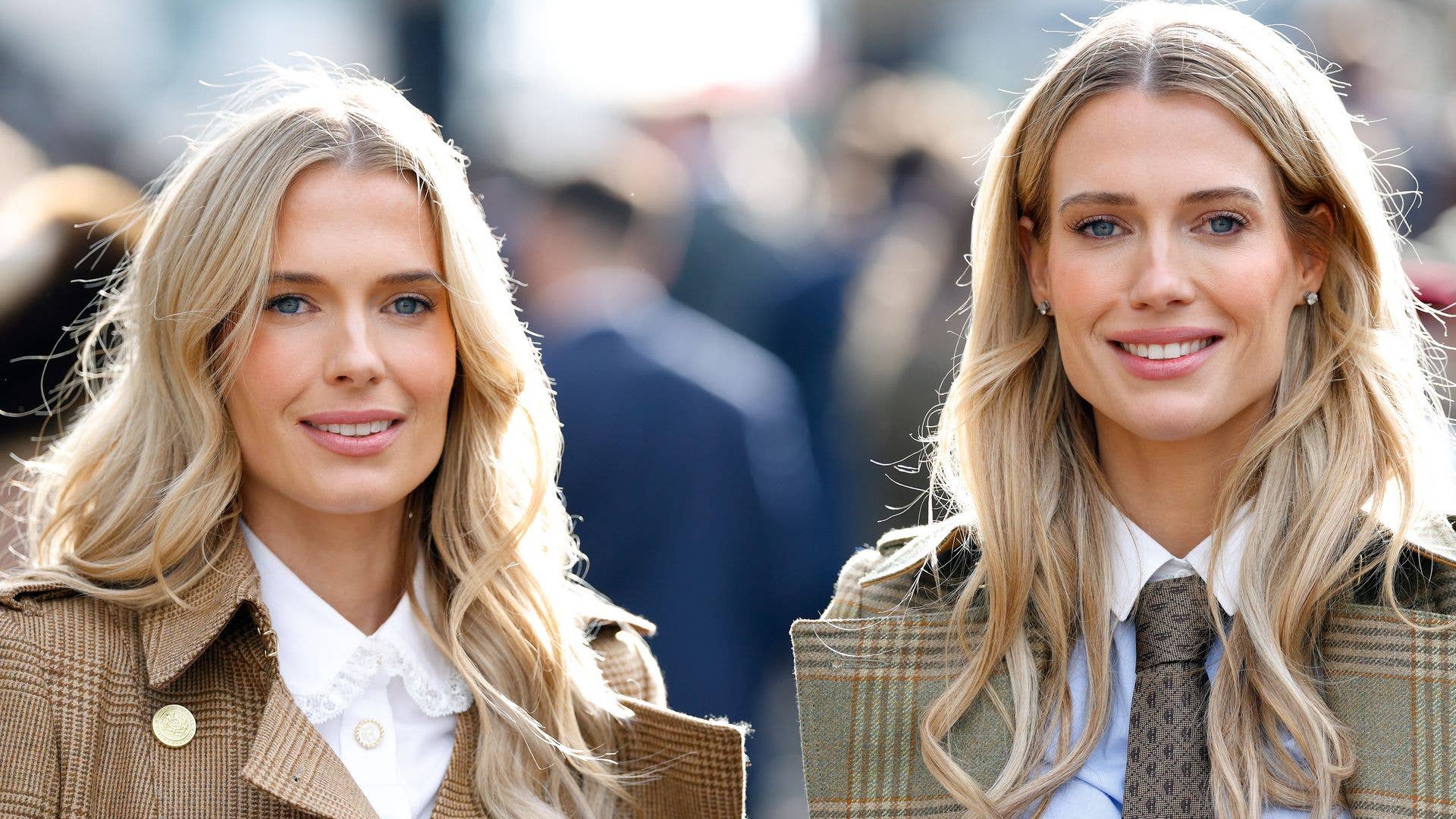 Ladies Amelia and Eliza Spencer turn heads with near-identical suits – and longest blonde curls