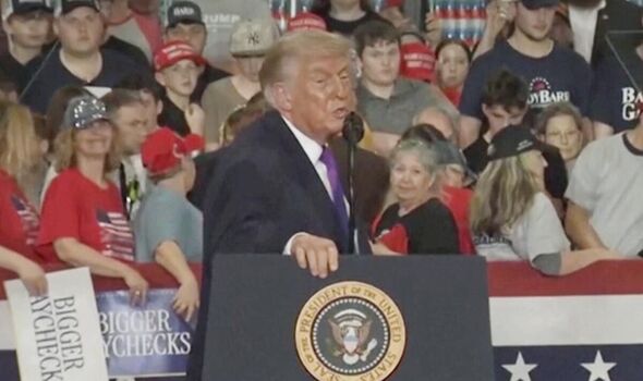 Moment Trump asks ‘is there a doctor’ as crowd shouts ‘medic’ during his speech