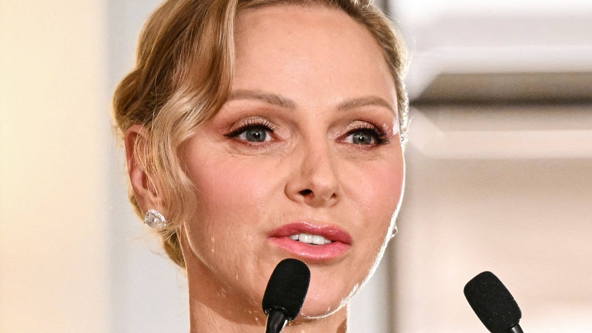 Princess Charlene is a total bombshell in £10.5k crystal Oscar de la Renta gown