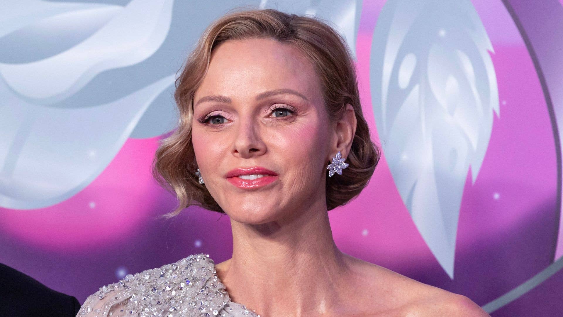 Princess Charlene is a total bombshell in shoulder-baring galactic gown at Monaco Rose Ball