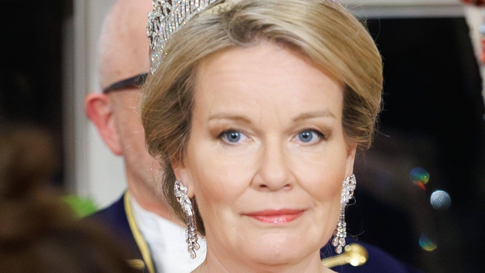 Queen Mathilde’s royal take on ‘naked’ dress in sheer Armani gown and 100-year-old wedding tiara