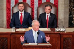 Moment JD Vance refuses to clap as King Charles calls for peace in US Congress speech