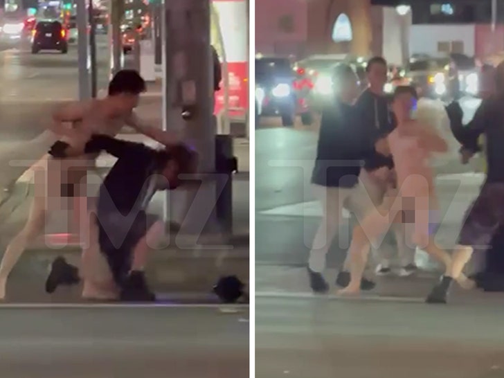 Naked Man Fights Outside Kanye West Concert, On Video