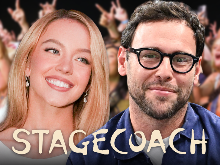 Sydney Sweeney Sits on Scooter Braun’s Shoulders During Stagecoach