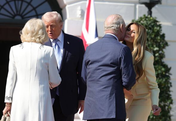 Trump breaks royal protocol straight away as King Charles and Queen Camilla arrive in US