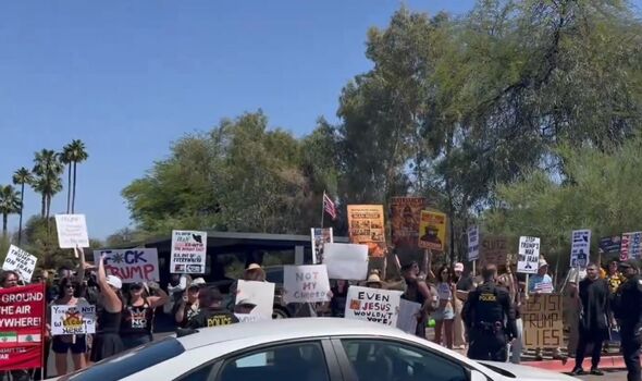 Trump met with furious protests ahead of huge event – ‘F*** Trump’