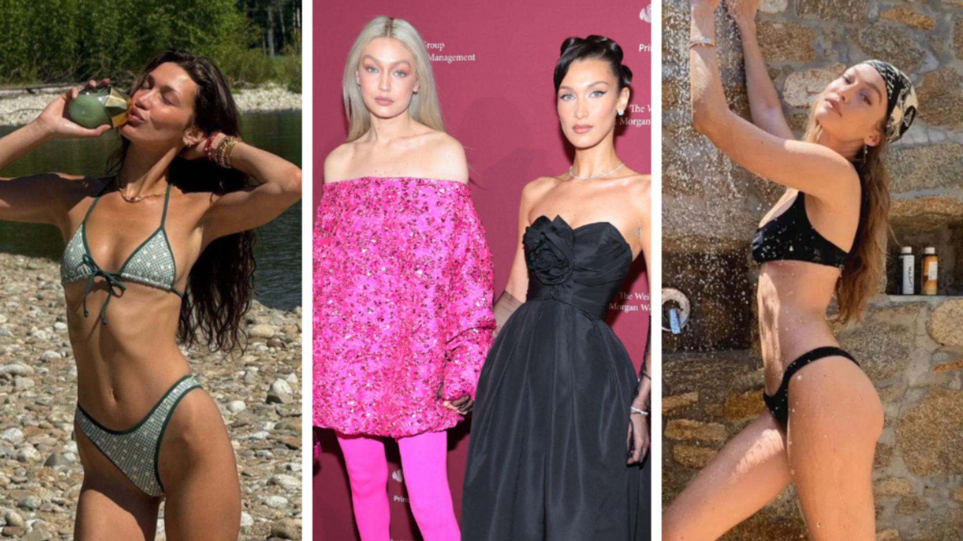 Bella and Gigi Hadid are beach bombshells in skimpy bikini photos